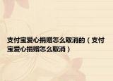 支付宝爱心捐赠怎么取消的（支付宝爱心捐赠怎么取消）