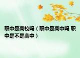 职中是高校吗（职中是高中吗 职中是不是高中）
