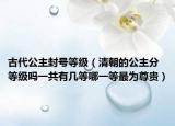 古代公主封号等级（清朝的公主分等级吗一共有几等哪一等最为尊贵）