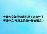 考场作文如何快速构思（太意外了考场作文 考场上的意外作文范文）