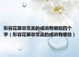 形容花草非常美的成语有哪些四个字（形容花草非常美的成语有哪些）