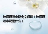 绅探原著小说全文阅读（绅探原著小说是什么）
