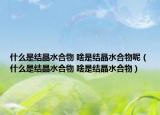 什么是结晶水合物 啥是结晶水合物呢（什么是结晶水合物 啥是结晶水合物）