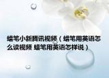 蜡笔小新腾讯视频（蜡笔用英语怎么读视频 蜡笔用英语怎样说）