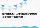 朝代顺序表（王士禛是哪个朝代的 王士祯是什么朝代的）