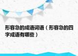 形容急的成语词语（形容急的四字成语有哪些）