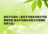 夏虫不可语冰（夏虫不可语冰井蛙不可语海啥意思 夏虫不可语冰井蛙不可语海的意思介绍）