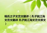 杨氏之子文言文翻译（孔子犹江海文言文翻译 孔子犹江海文言文原文）