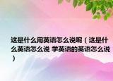 这是什么用英语怎么说呢（这是什么英语怎么说 学英语的英语怎么说）