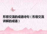 形容交流的成语诗句（形容交流讲解的成语）
