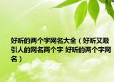 好听的两个字网名大全（好听又吸引人的网名两个字 好听的两个字网名）