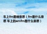 车上fm是啥意思（fm是什么意思 车上的amfm是什么意思）