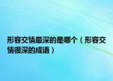 形容交情最深的是哪个（形容交情很深的成语）