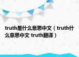 truth是什么意思中文（truth什么意思中文 truth翻译）