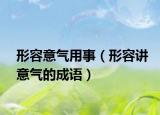 形容意气用事（形容讲意气的成语）