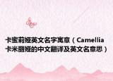 卡蜜莉娅英文名字寓意（Camellia卡米丽娅的中文翻译及英文名意思）