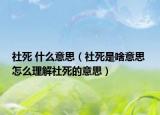 社死 什么意思（社死是啥意思 怎么理解社死的意思）