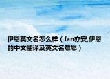 伊恩英文名怎么样（Ian亦安,伊恩的中文翻译及英文名意思）