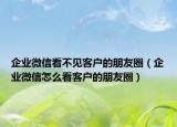 企业微信看不见客户的朋友圈（企业微信怎么看客户的朋友圈）