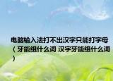电脑输入法打不出汉字只能打字母（牙能组什么词 汉字牙能组什么词）