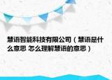 慧语智能科技有限公司（慧语是什么意思 怎么理解慧语的意思）