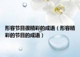 形容节目很精彩的成语（形容精彩的节目的成语）