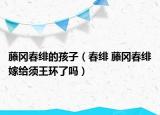 藤冈春绯的孩子（春绯 藤冈春绯嫁给须王环了吗）