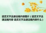 语言文字法律法规内容图片（语言文字法律法规内容 语言文字法律法规内容什么）