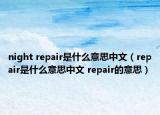 night repair是什么意思中文（repair是什么意思中文 repair的意思）