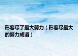 形容尽了最大努力（形容尽最大的努力成语）