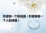 形容独一个的词语（形容独有一个人的成语）