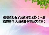逾期被起诉了没钱还怎么办（人没钱的感悟 人没钱的感悟范文欣赏）
