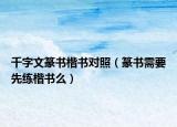千字文篆书楷书对照（篆书需要先练楷书么）
