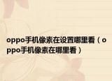 oppo手机像素在设置哪里看（oppo手机像素在哪里看）