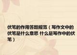 伏笔的作用答题规范（写作文中的伏笔是什么意思 什么是写作中的伏笔）