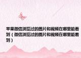 苹果微信浏览过的图片和视频在哪里能看到（微信浏览过的图片和视频在哪里能看到）