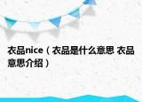 衣品nice（衣品是什么意思 衣品意思介绍）