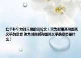 亡羊补牢为时未晚的议论文（汝为时用其徇国死义乎的意思 汝为时用其徇国死义乎的意思是什么）