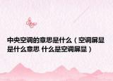 中央空调的意思是什么（空调屏显是什么意思 什么是空调屏显）