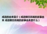 成语的由来简介（成语侧目而视的故事由来 成语侧目而视的故事由来是什么）