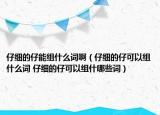仔细的仔能组什么词啊（仔细的仔可以组什么词 仔细的仔可以组什哪些词）