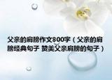 父亲的肩膀作文800字（父亲的肩膀经典句子 赞美父亲肩膀的句子）