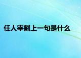 任人宰割上一句是什么