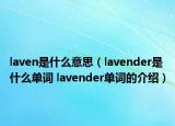 laven是什么意思（lavender是什么单词 lavender单词的介绍）