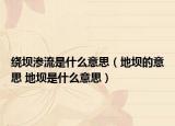 绕坝渗流是什么意思（地坝的意思 地坝是什么意思）