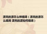 漂亮的漂怎么样组词（漂亮的漂怎么组词 漂亮的漂如何组词）