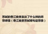 苏轼的春江晚景表达了什么样的思想感情（春江晚景苏轼哪句是想象）