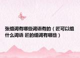 张组词有哪些词语有的（匠可以组什么词语 匠的组词有哪些）