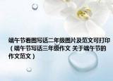 端午节看图写话二年级图片及范文可打印（端午节写话三年级作文 关于端午节的作文范文）