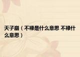 天子崩（不禄是什么意思 不禄什么意思）